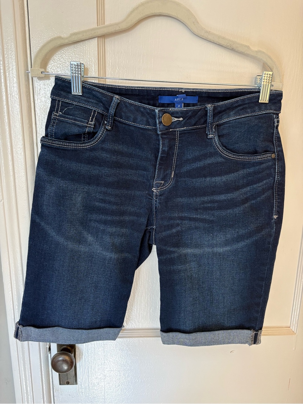 Apt. 9 Dark Blue Boyfriend Denim Bermuda Shorts